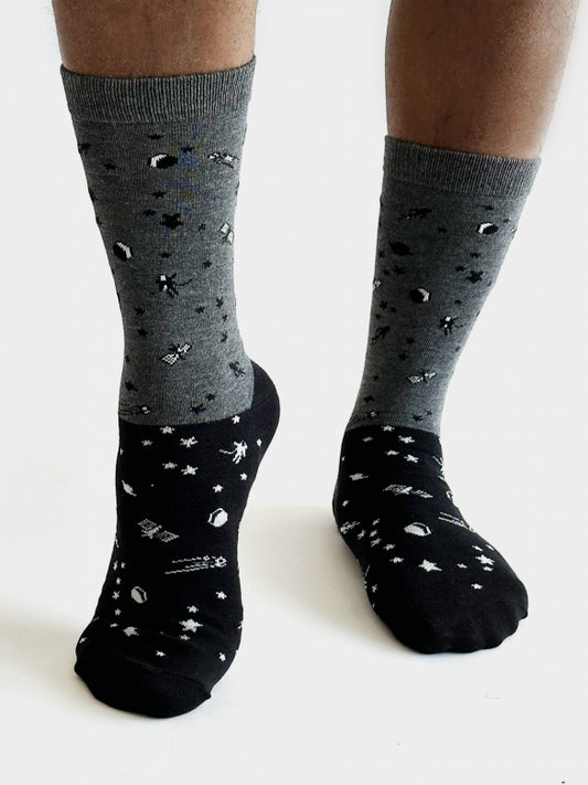 Cielo Space Socken Grau-Schwarz (Gr. 7-11)
