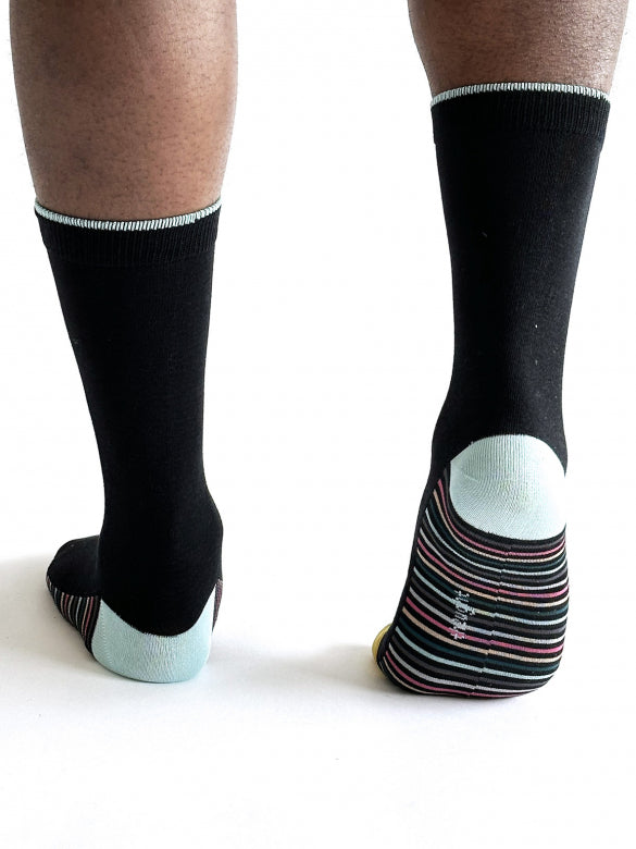 Conall Stripe Socken Schwarz (Gr. 7-11)