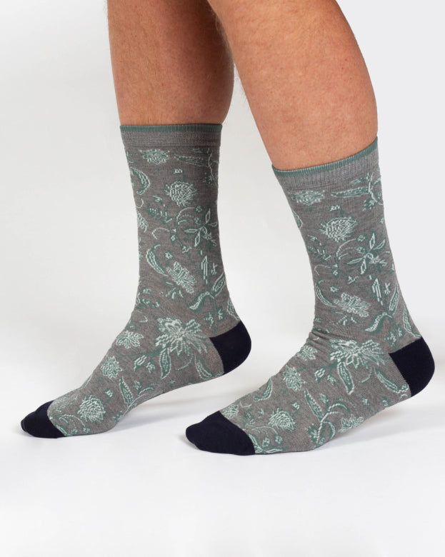 Abstrakte Blumen Socken Grau (Gr. 7-11)