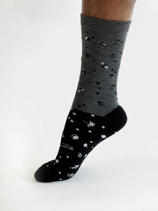 Cielo Space Socken Grau-Schwarz (Gr. 7-11)
