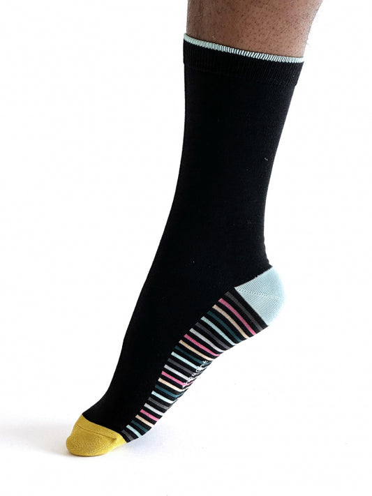 Conall Stripe Socken Schwarz (Gr. 7-11)