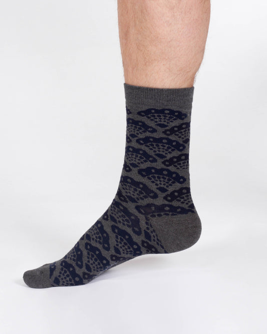 Fan Fächer Socken Grau (Gr. 7-11)