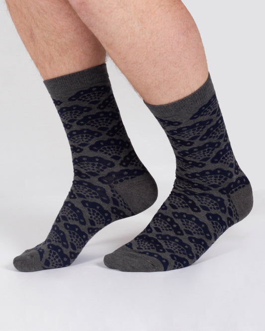 Fan Fächer Socken Grau (Gr. 7-11)